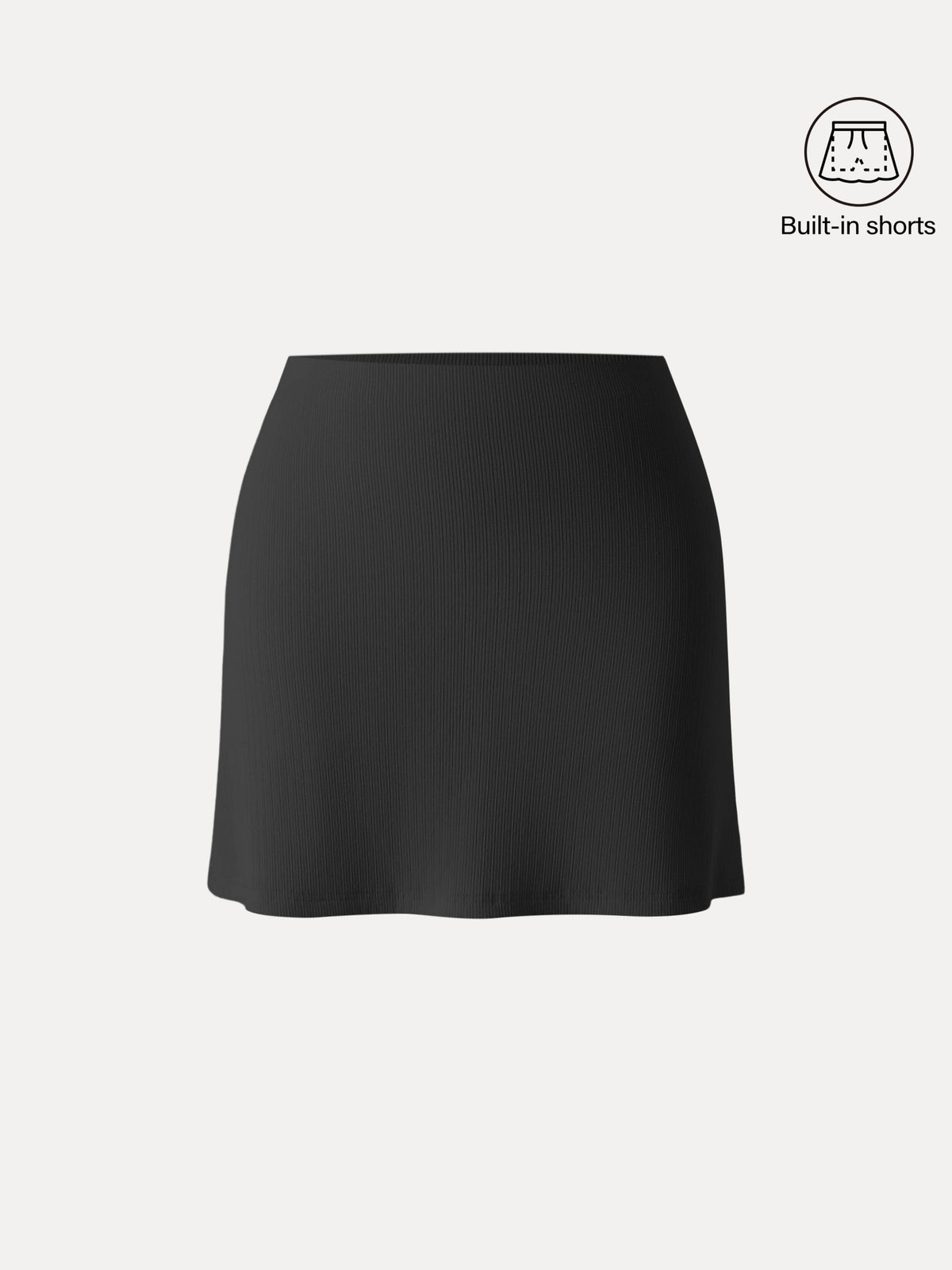 OGLmove Women's Stretch Cotton Pointelle A-Line Mini Skirt with Built-in Shorts
