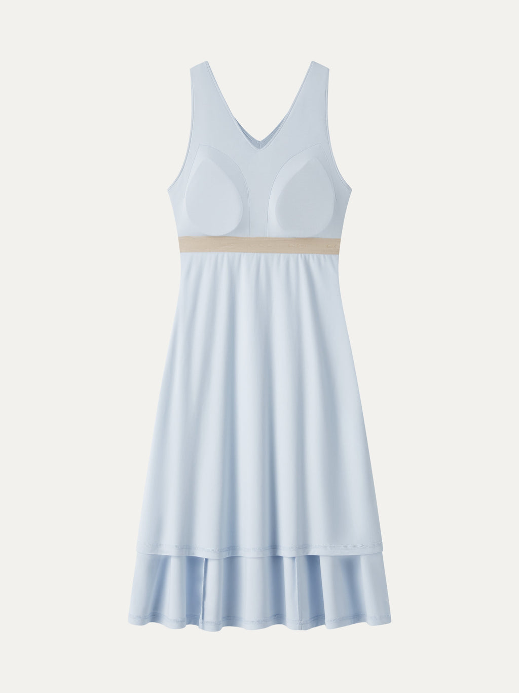 OGLmove Women's Stretch Ponte V-Neck A-Line Midi Bra Dress