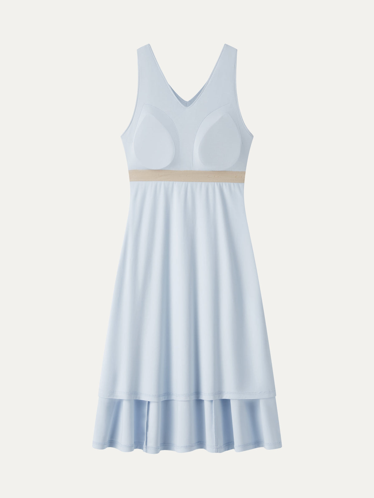 OGLmove Women's Stretch Ponte V-Neck A-Line Midi Bra Dress