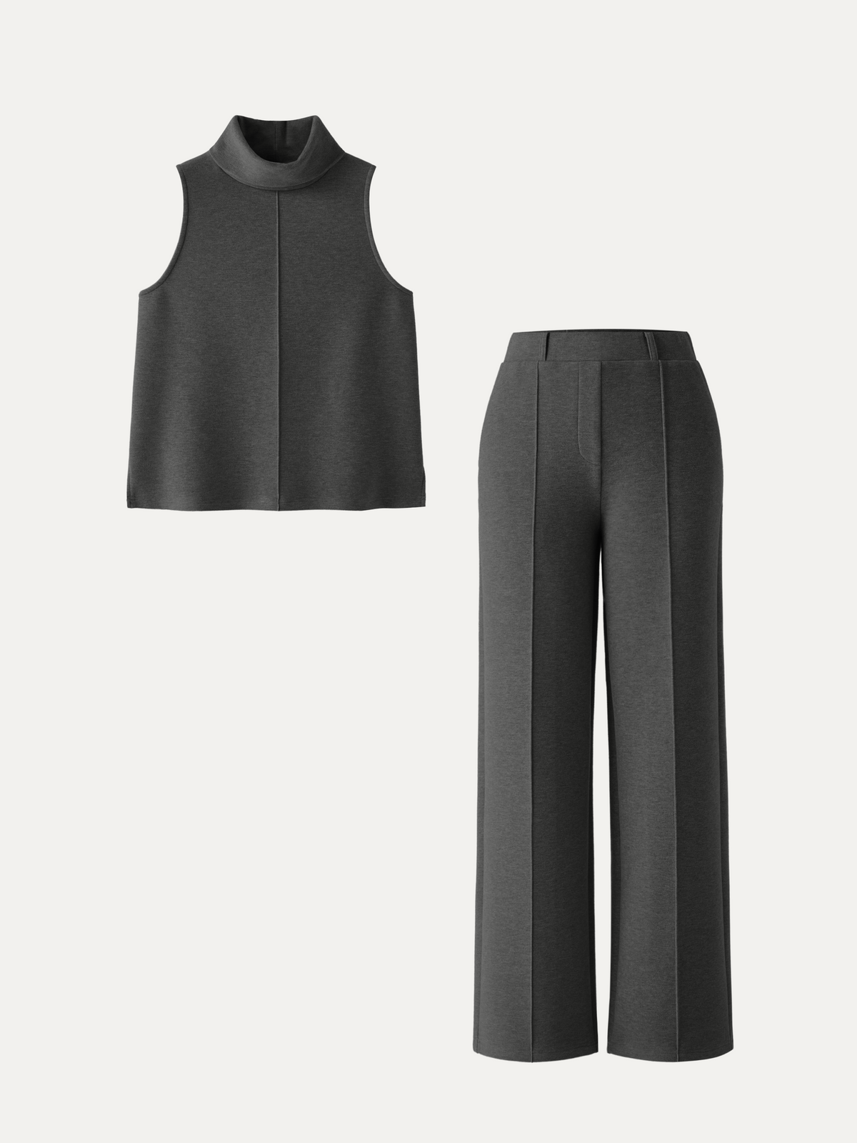 OGLmove Women's Petite High Waisted Straight Leg Pant & Split Hem Top Set