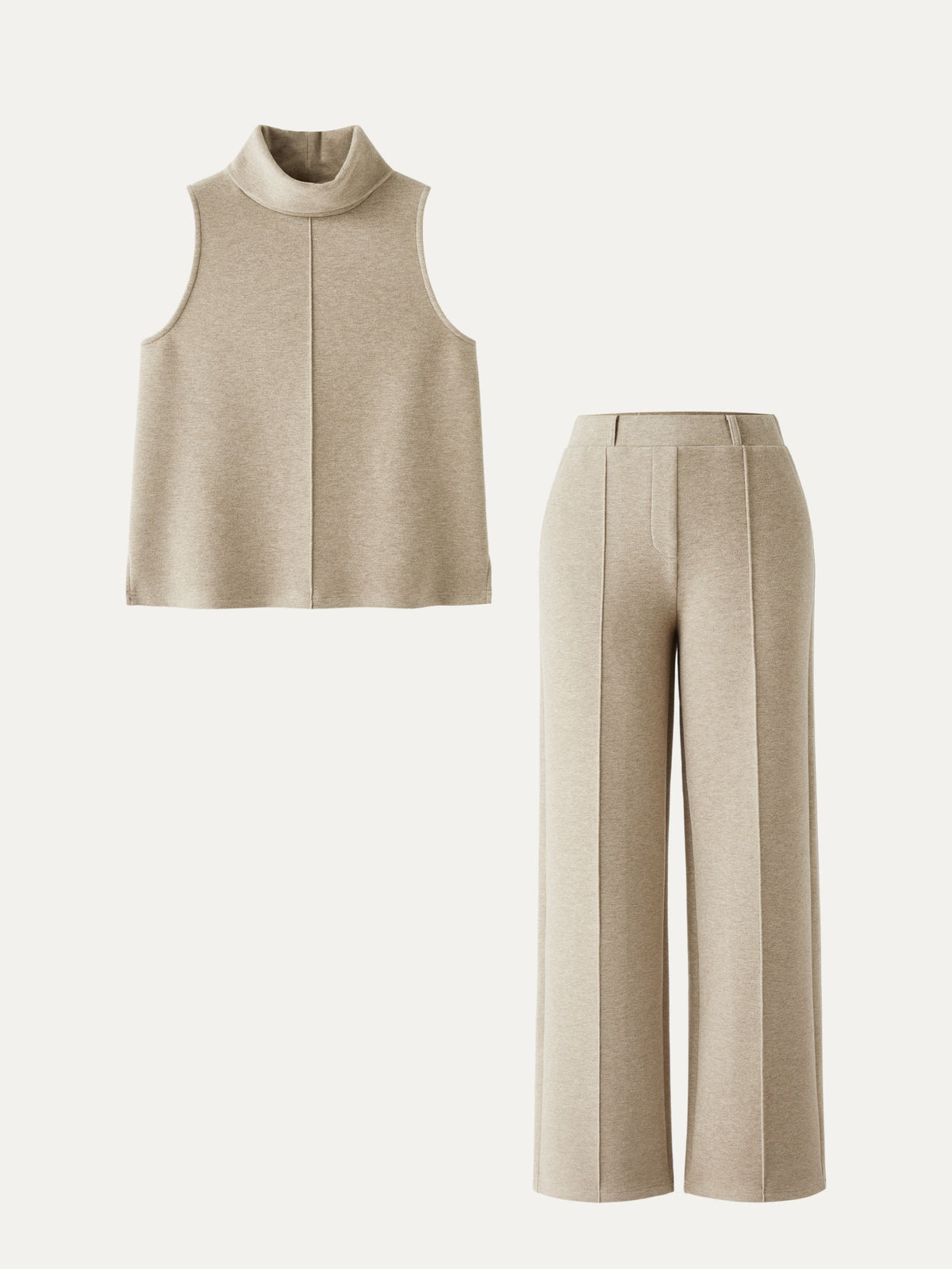 OGLmove Women's Petite High Waisted Straight Leg Pant & Split Hem Top Set