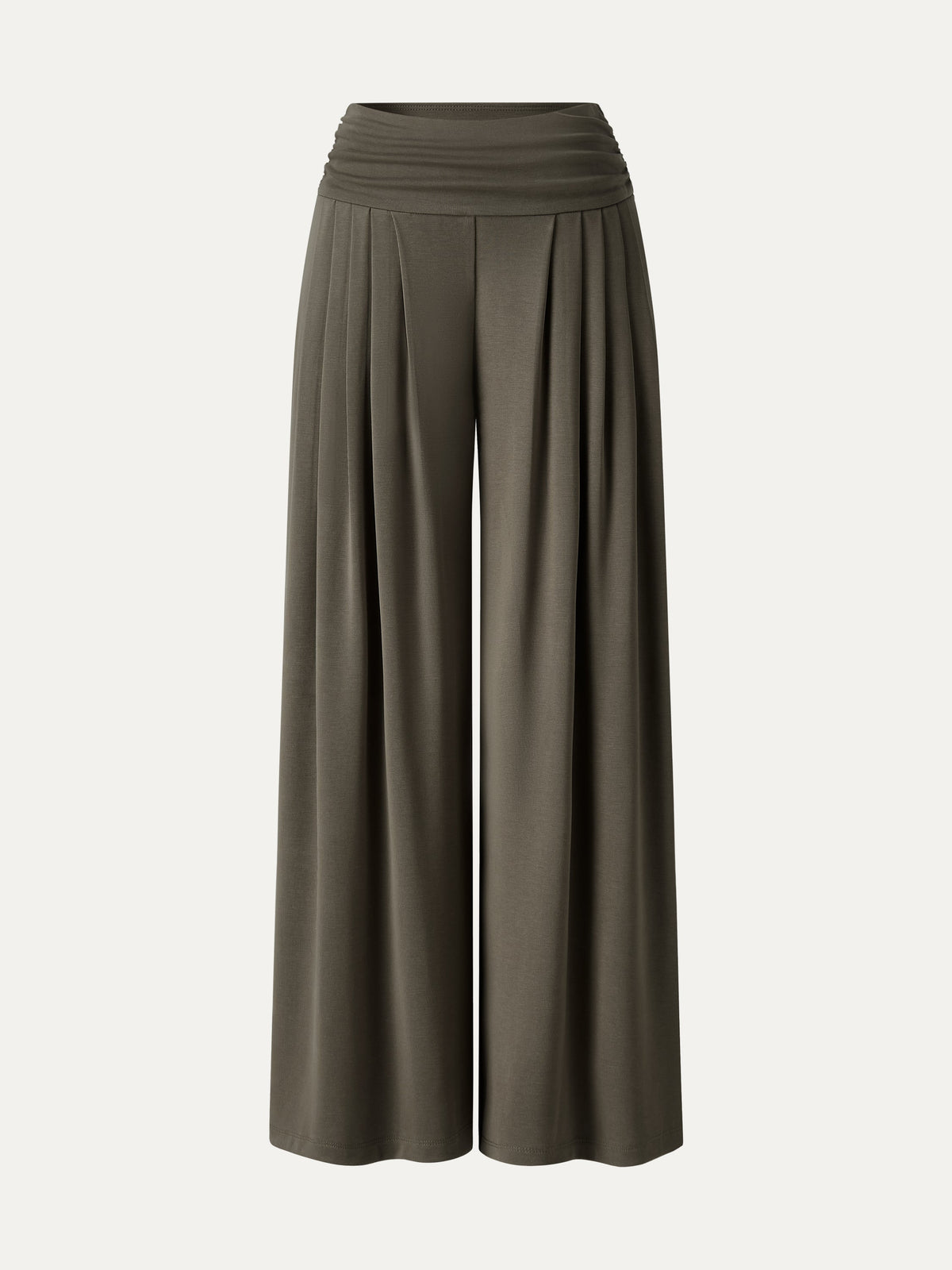 OGLmove Sandwashed Super Flowy Tucked Palazzo Pant with Pockets