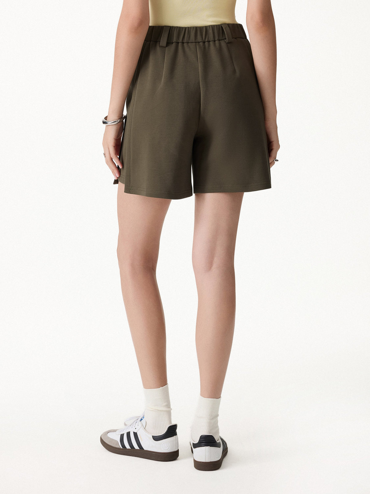 OGLmove Women's Air Cotton Mid-Rise Travel Shorts with Pockets