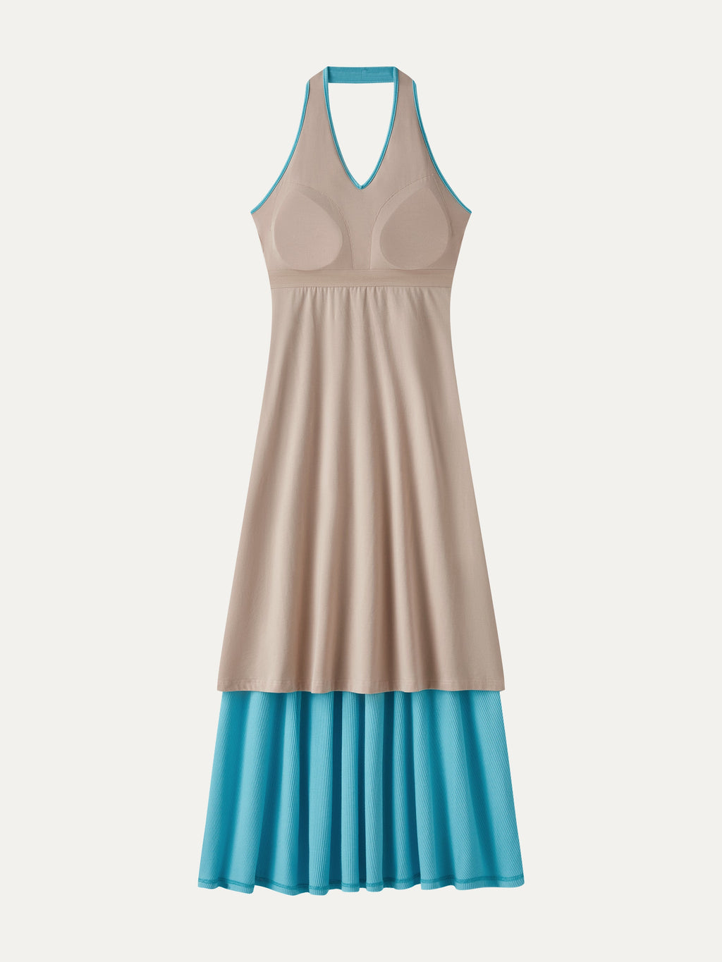 OGLmove Women's CoolTouch Halter A-Line Midi Bra Dress