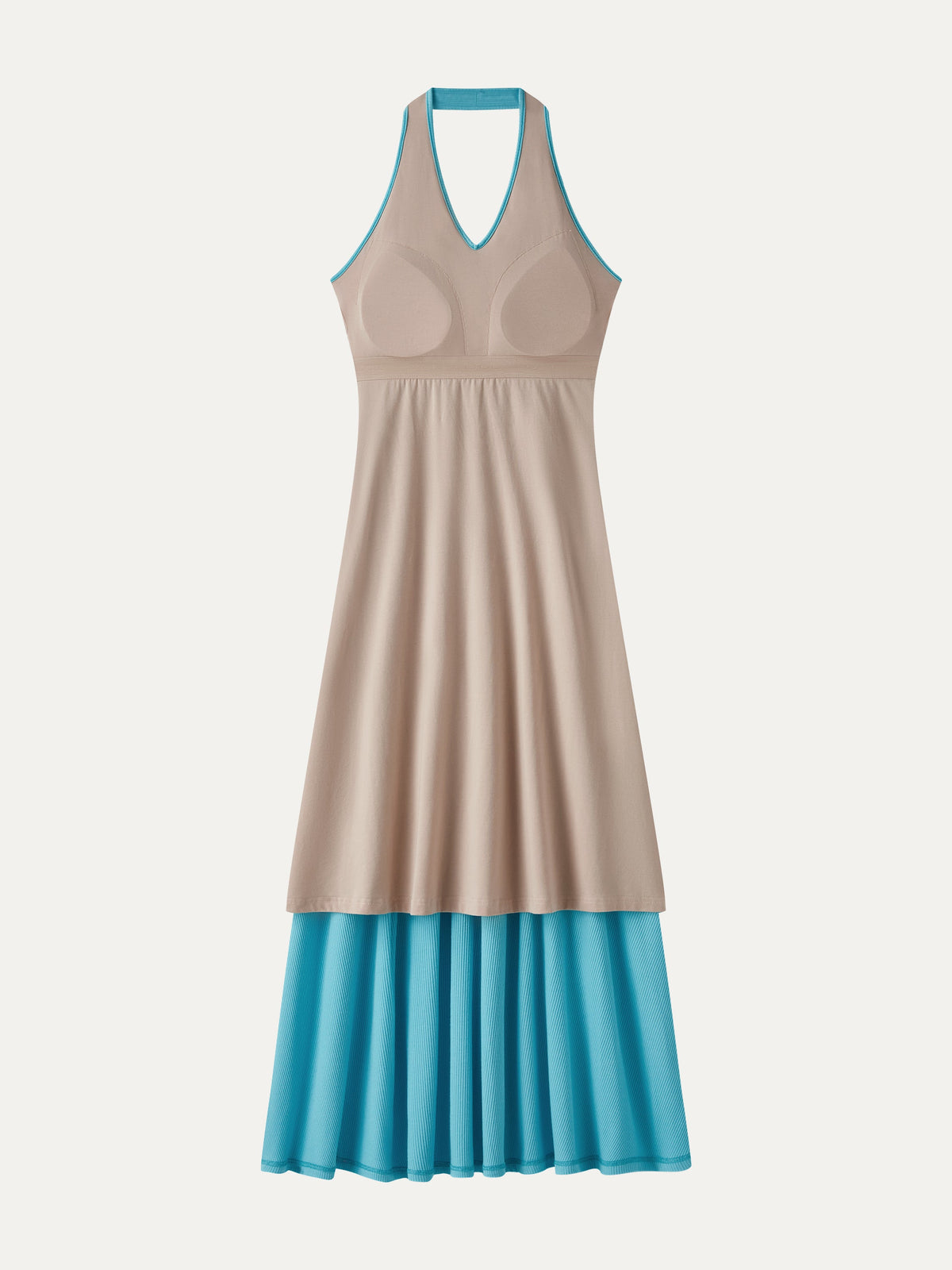 OGLmove Women's CoolTouch Halter A-Line Midi Bra Dress