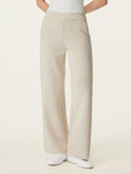 OGLmove Women's Textured Mid Rise Pull-on Straight Pant with Pockets