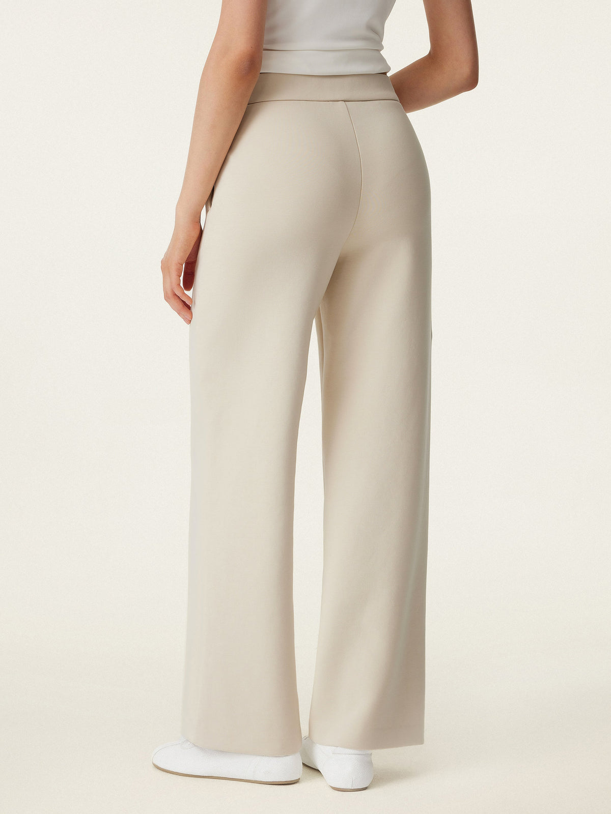 OGLmove Women's Textured Mid Rise Pull-on Straight Pant with Pockets