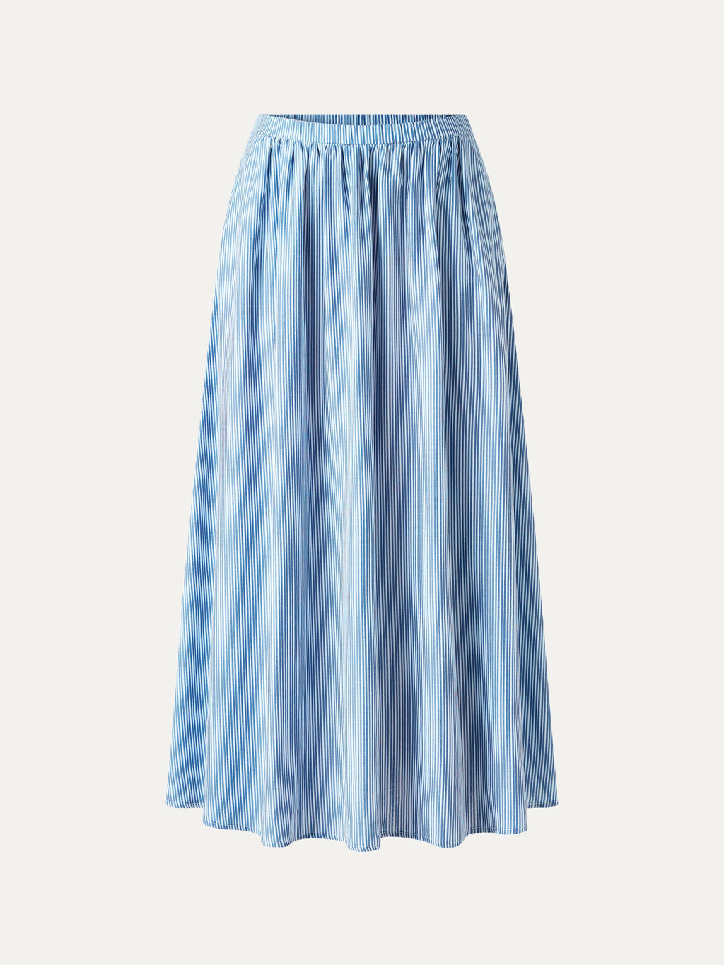 OGLmove Women's Striped Poplin High Rise Umbrella Midi Skirt with Pockets