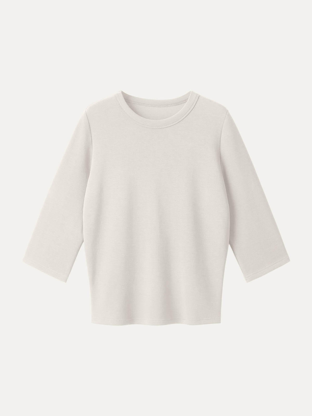 OGLmove Women's Sandwashed Spacer Crewneck 3/4 Sleeve Top