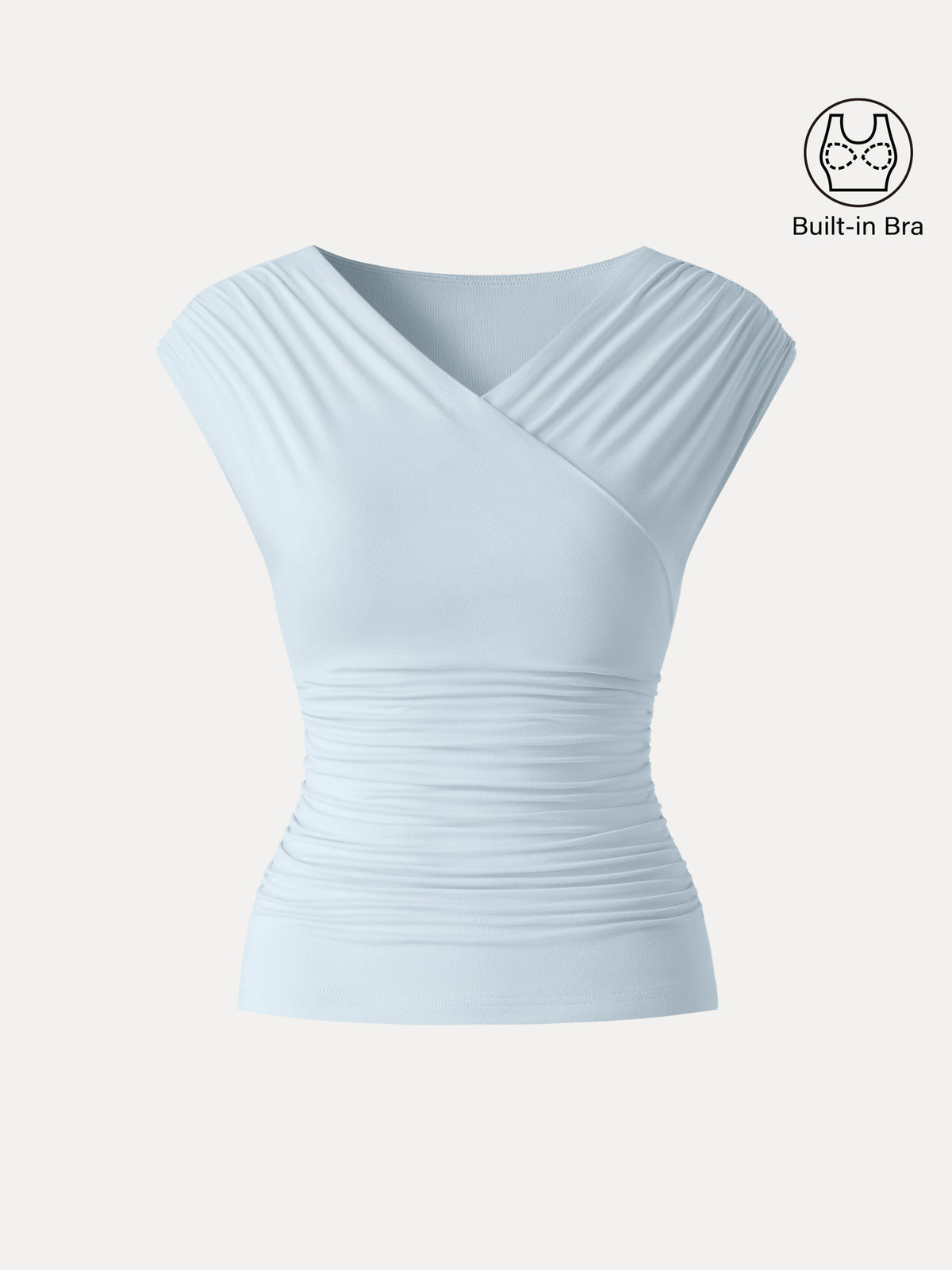 OGLmove Women's SkinKiss Surplice V-Neck Ruching Bra Top