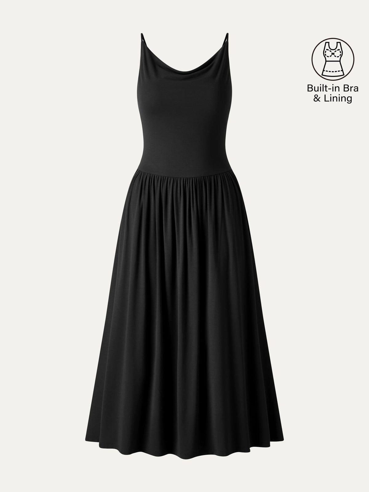 OGLmove SkinKiss Cowl Neck Open-Back Midi Bra Dress