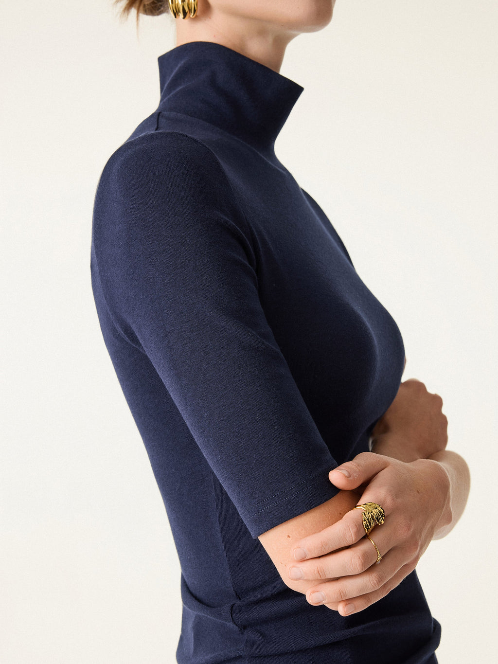 OGLmove Women's Essential Turtleneck Elbow Sleeve Bra Top