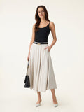 OGLmove Women's Lyocell Blend Volume Midi Skirt with Pockets