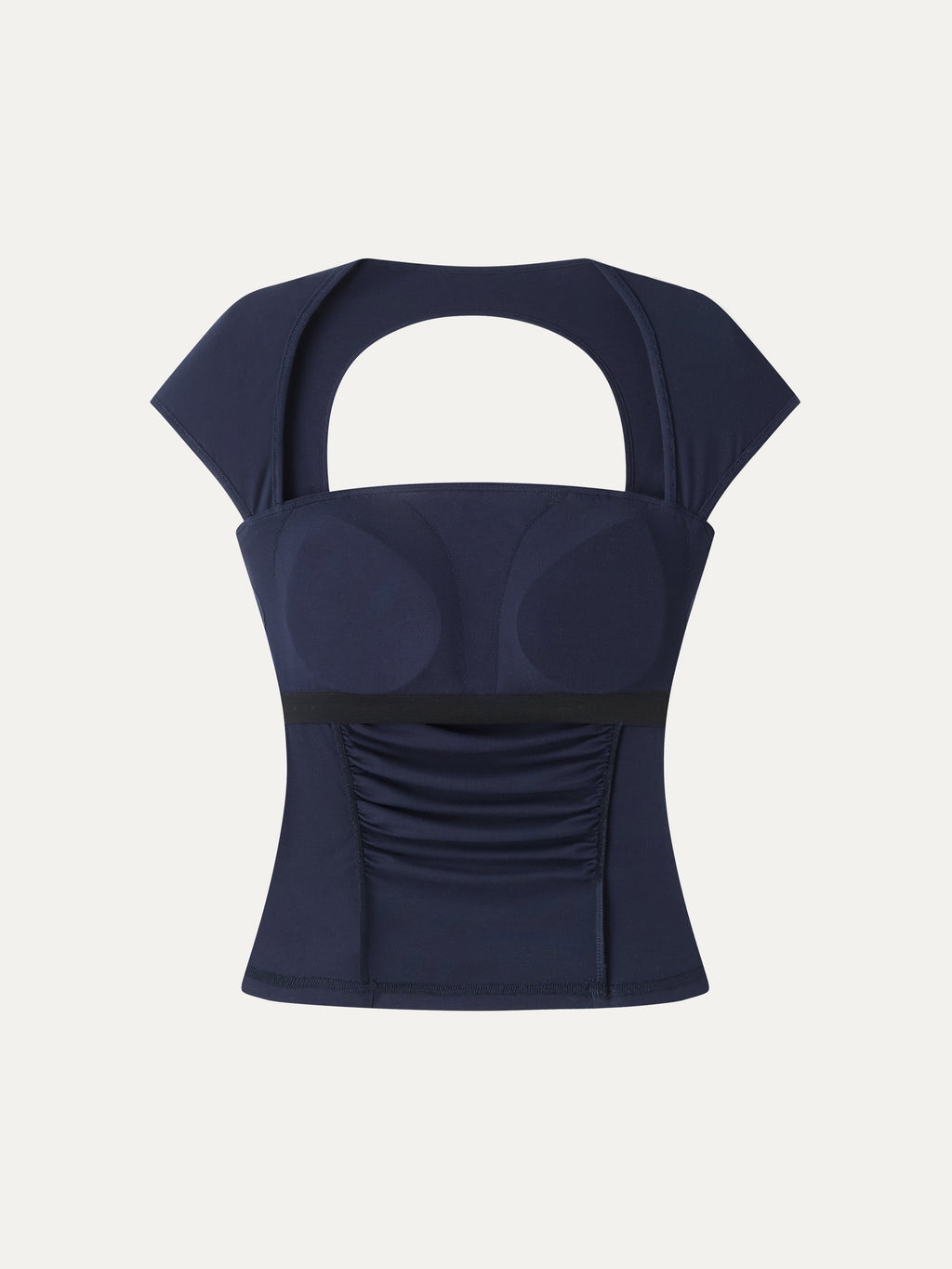 OGLmove Women's Square Neck Cutout Back Ruched Bra Top