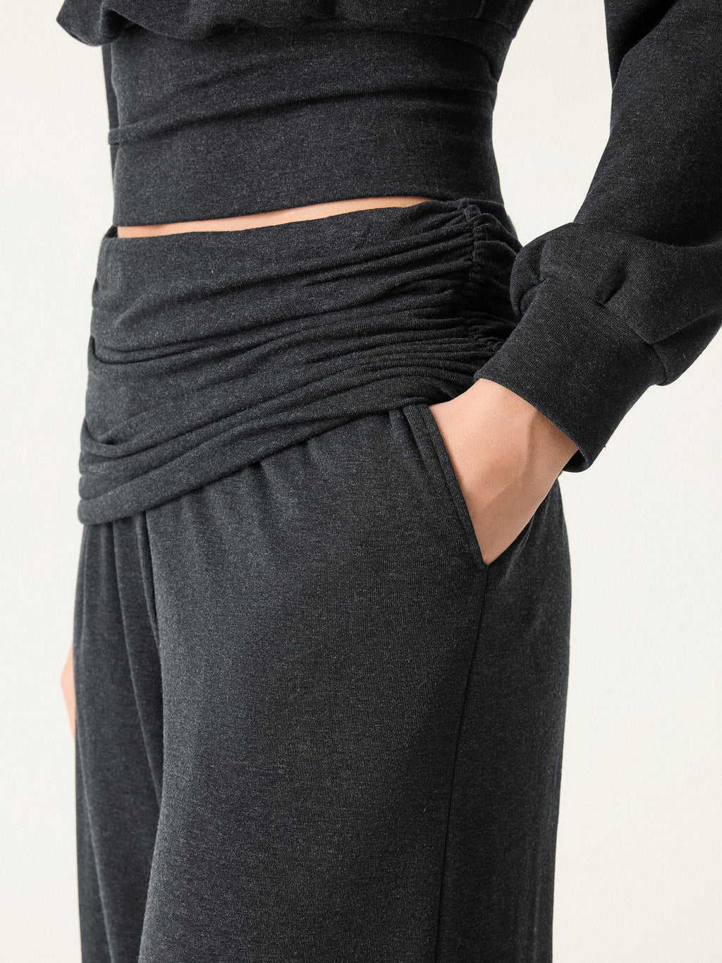 OGLmove Non-Itchy Wool Blend Drapey Wide Leg Pull-on Pants with Pockets