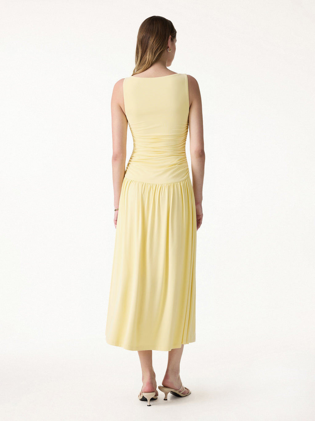 OGLmove Women's SkinKiss Cooling Boatneck Ruched Midi Bra Dress