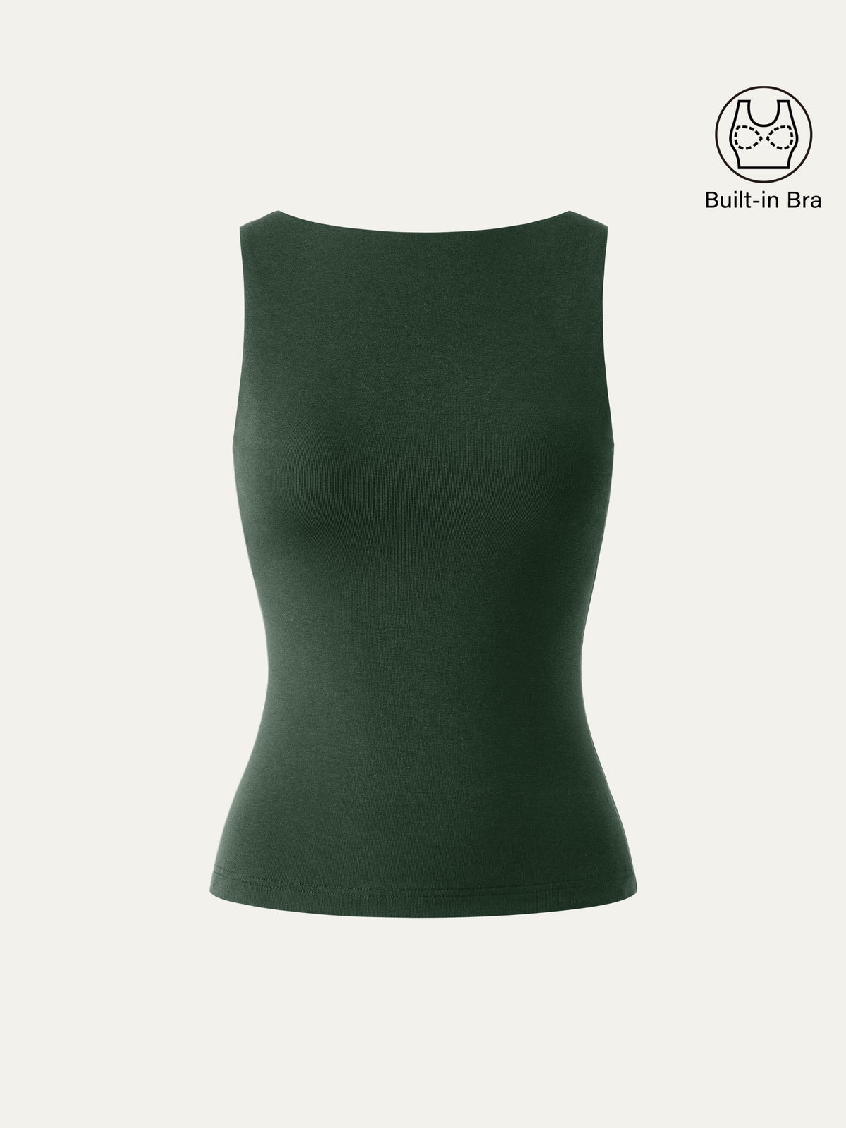 OGLmove Women's Stretch Cotton Boatneck Bra Tank