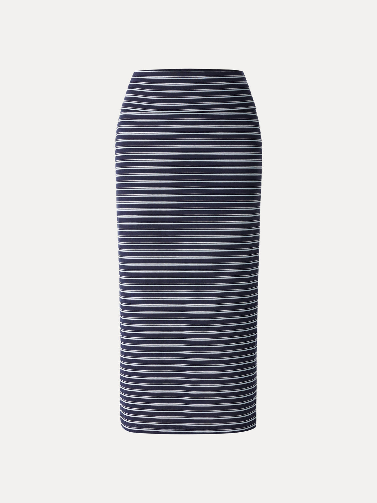 OGLmove Women's Low Rise Folded Waist Striped Midi Skirt