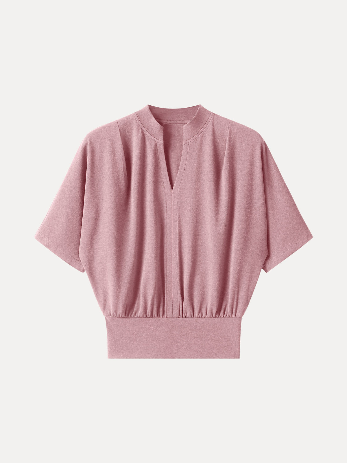OGLmove Women's Stand Collar V-Neck Short Sleeve Top