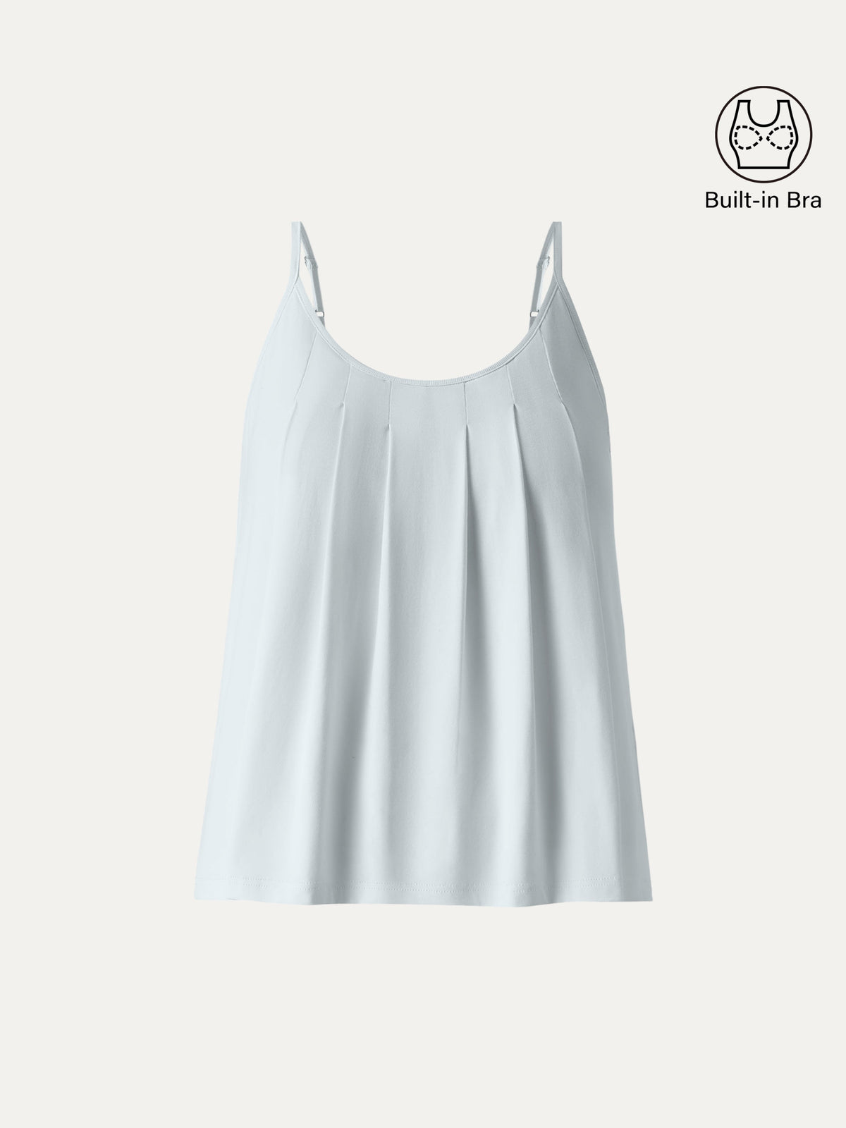 OGLmove Women's U-Neck Pleated Spaghetti Bra Tank