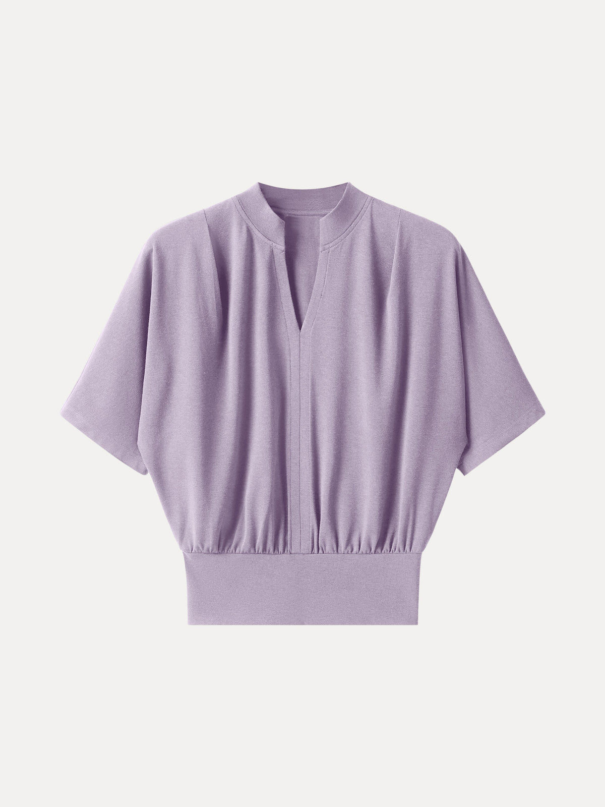 OGLmove Women's Stand Collar V-Neck Short Sleeve Top