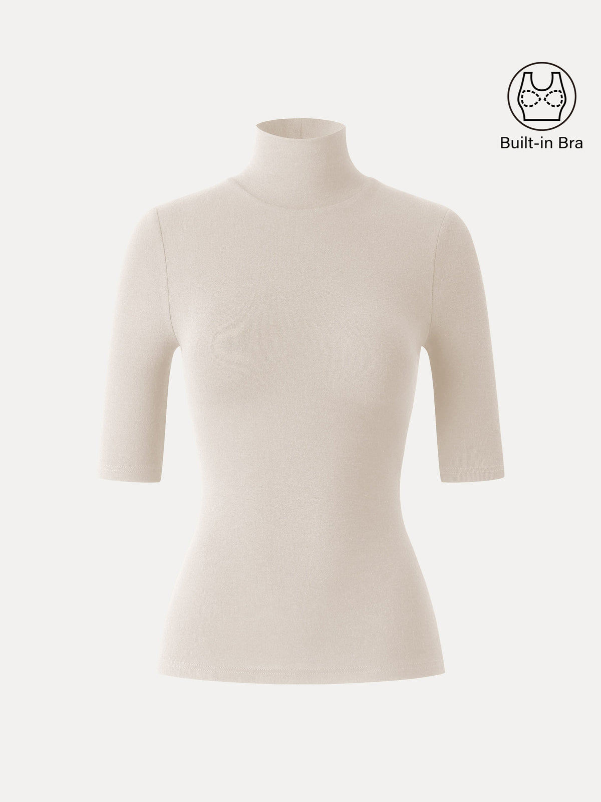 OGLmove Women's Essential Turtleneck Elbow Sleeve Bra Top