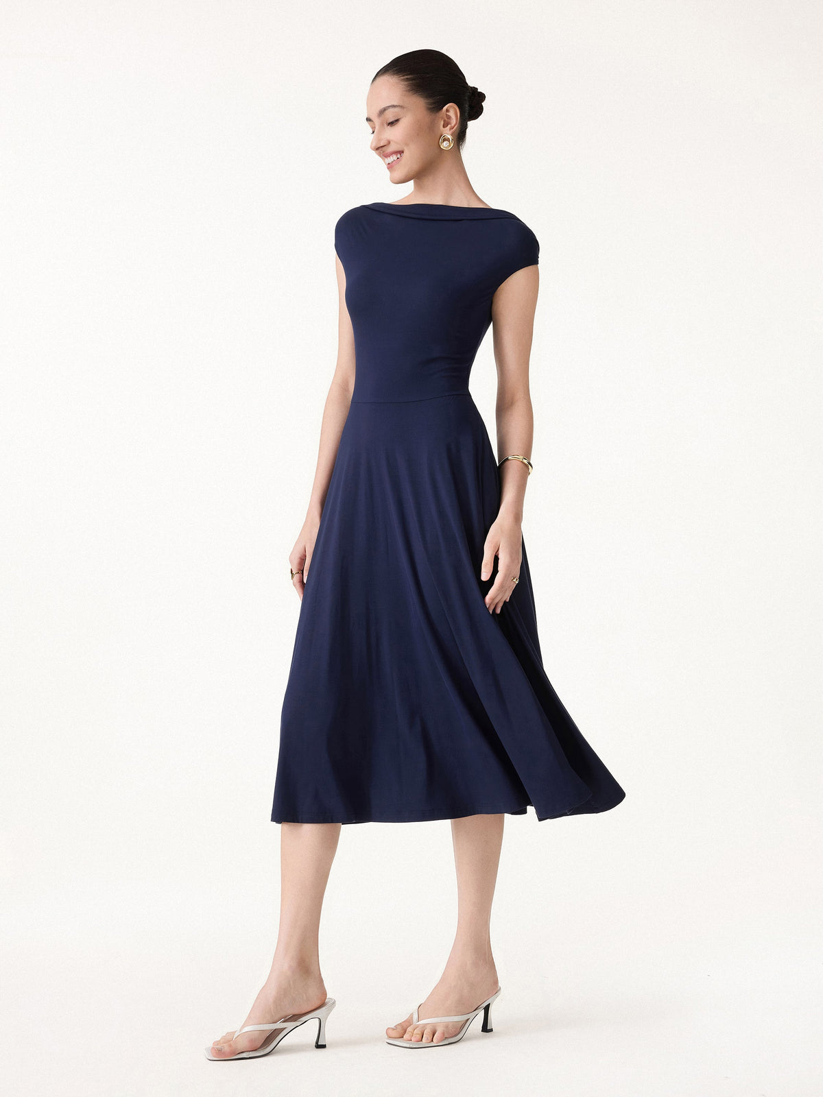 OGLmove Women's SkinKiss Multi-Wear Midi Bra Dress with Pockets