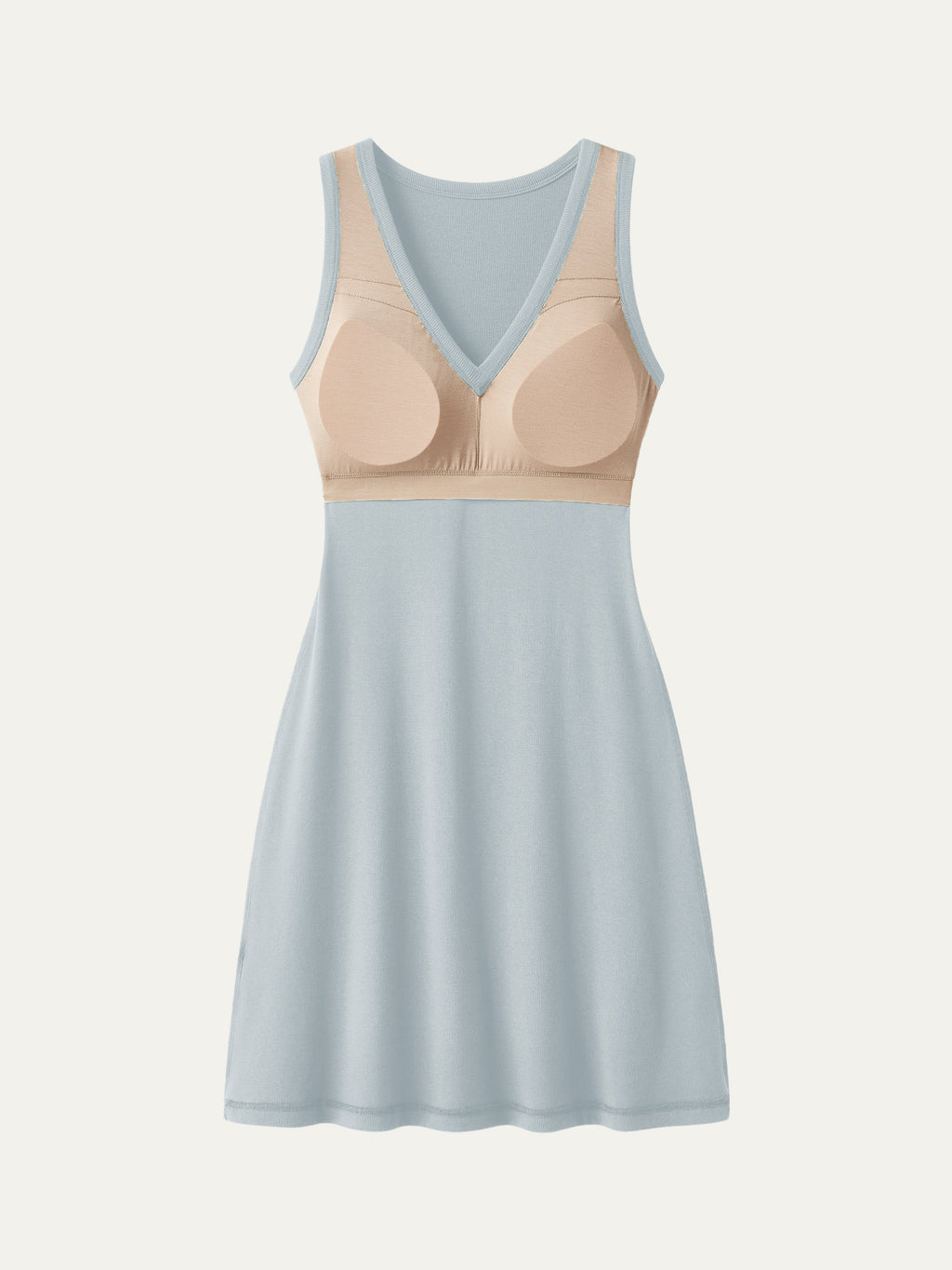 OGLmove Women's Flattering V-Neck A-Line New Airy Bra Tank Dress