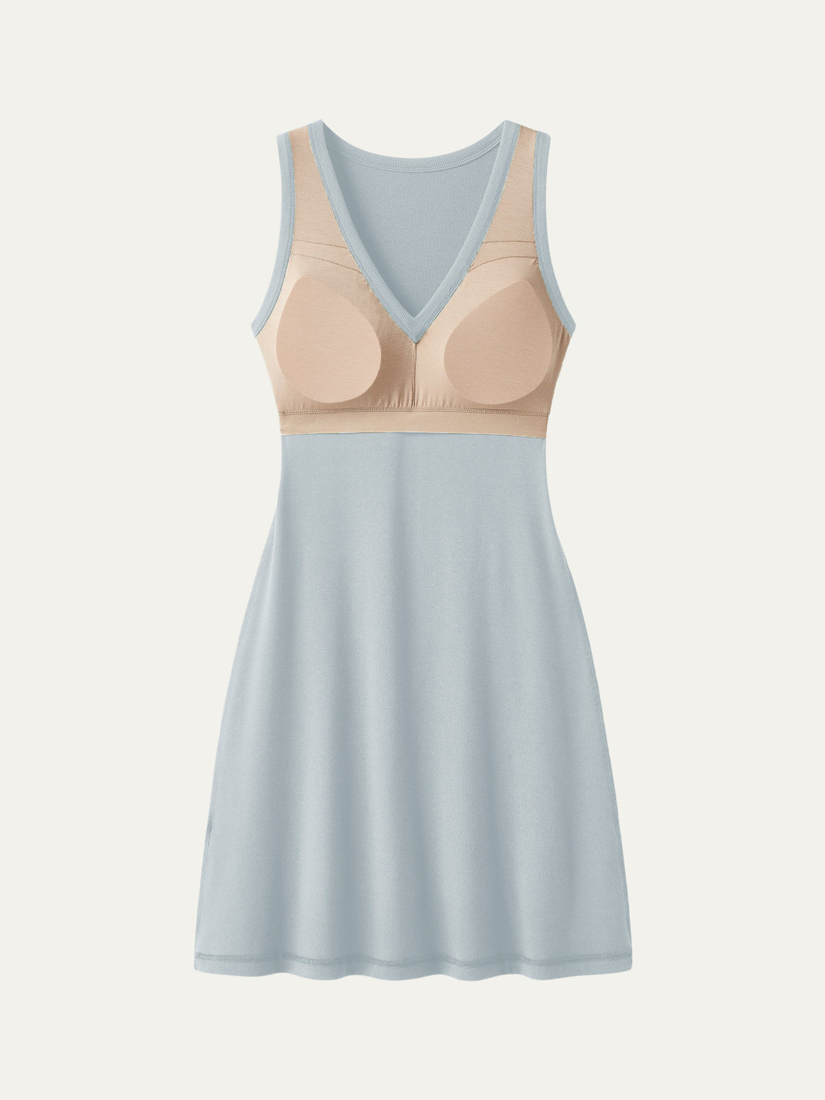 OGLmove Women's Flattering V-Neck A-Line New Airy Bra Tank Dress