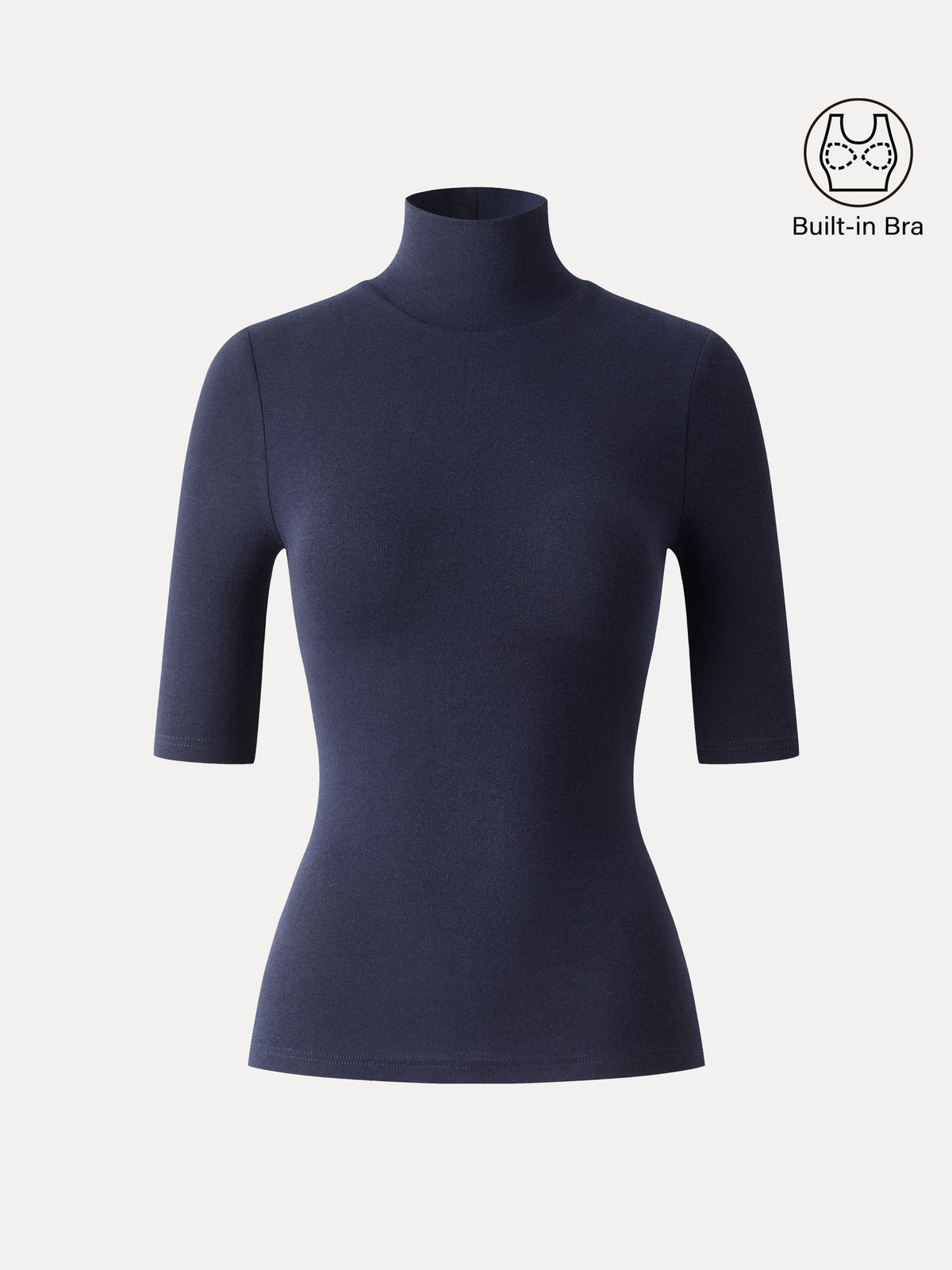 OGLmove Women's Essential Turtleneck Elbow Sleeve Bra Top