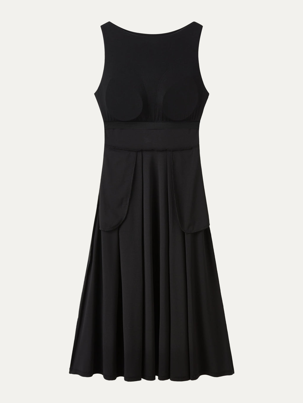 OGLmove Women's Boatneck Bamboo Ponte Bra Midi Dress with Pockets