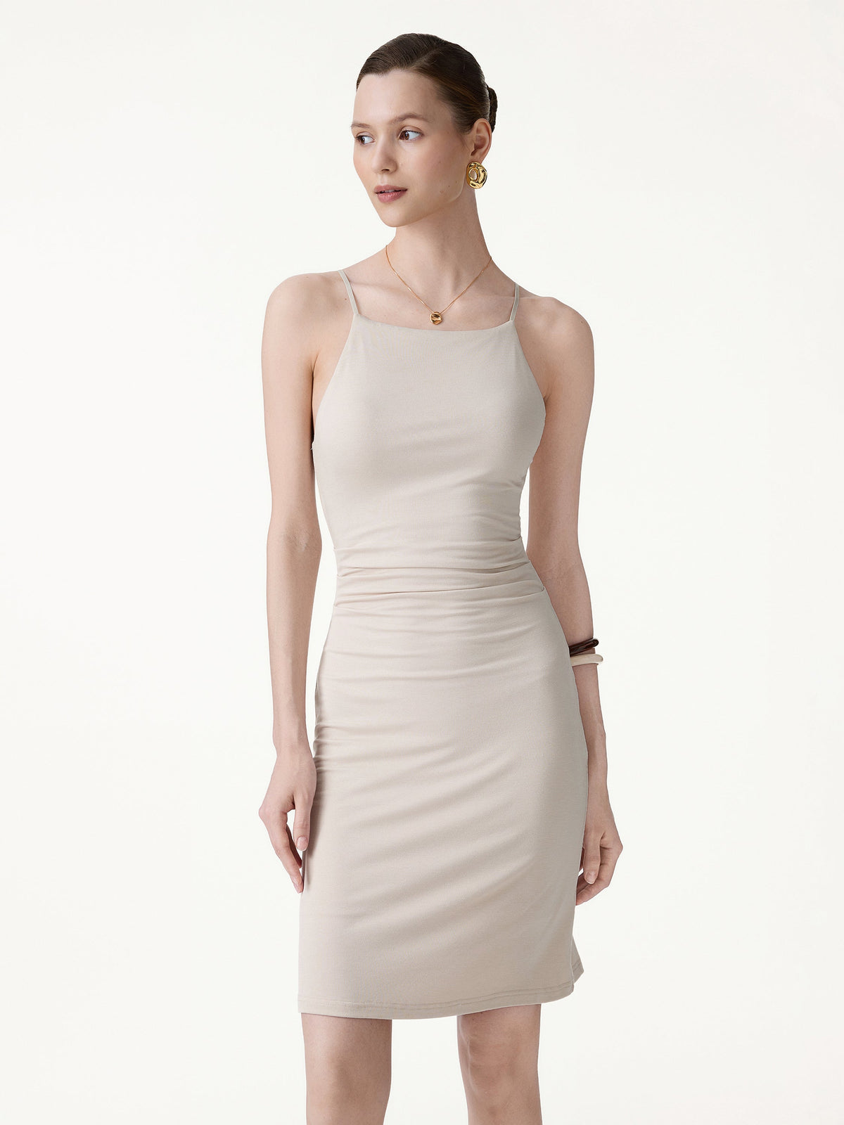 OGLmove CoolTouch A-Line Ruched Mini Bra Dress