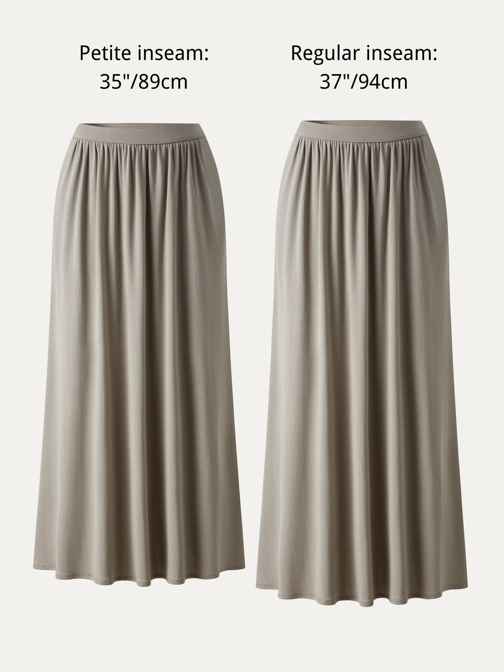 OGLmove Linen Knit Gathered A-Line Maxi Skirt