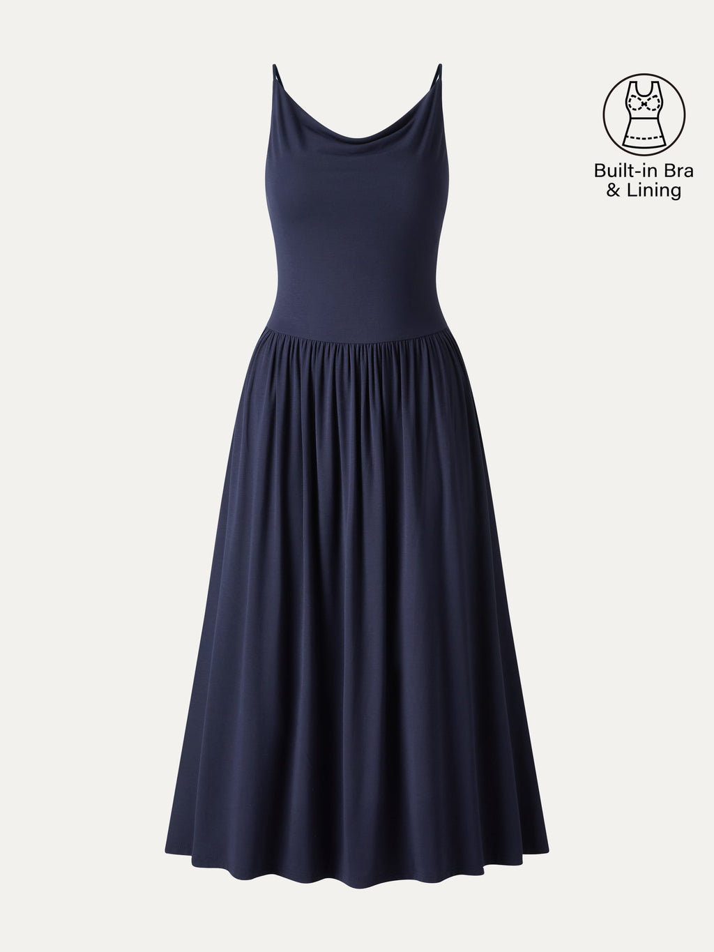 OGLmove SkinKiss Cowl Neck Open-Back Midi Bra Dress