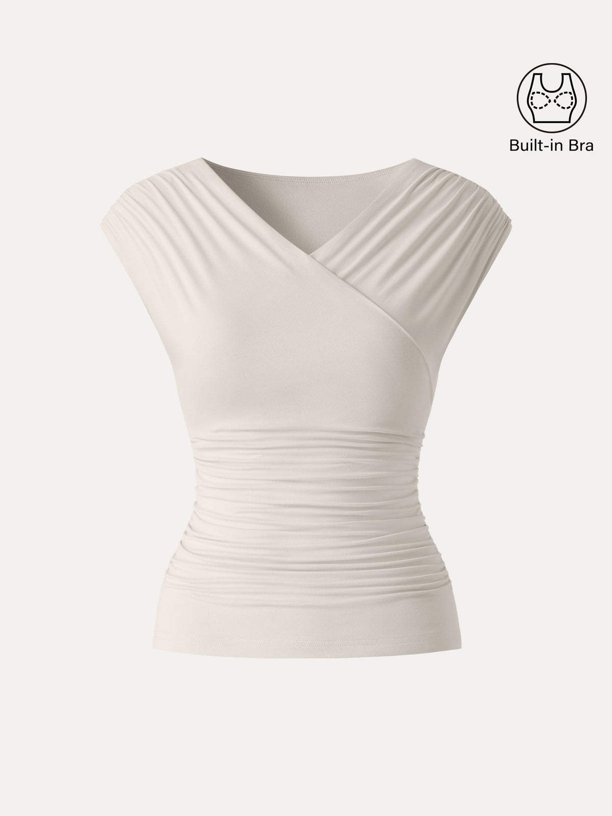 OGLmove Women's SkinKiss Surplice V-Neck Ruching Bra Top