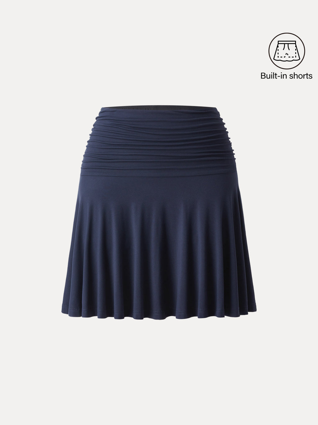 OGLmove Women's Essential Ruched Mini Circle Skirt with Lined Shorts