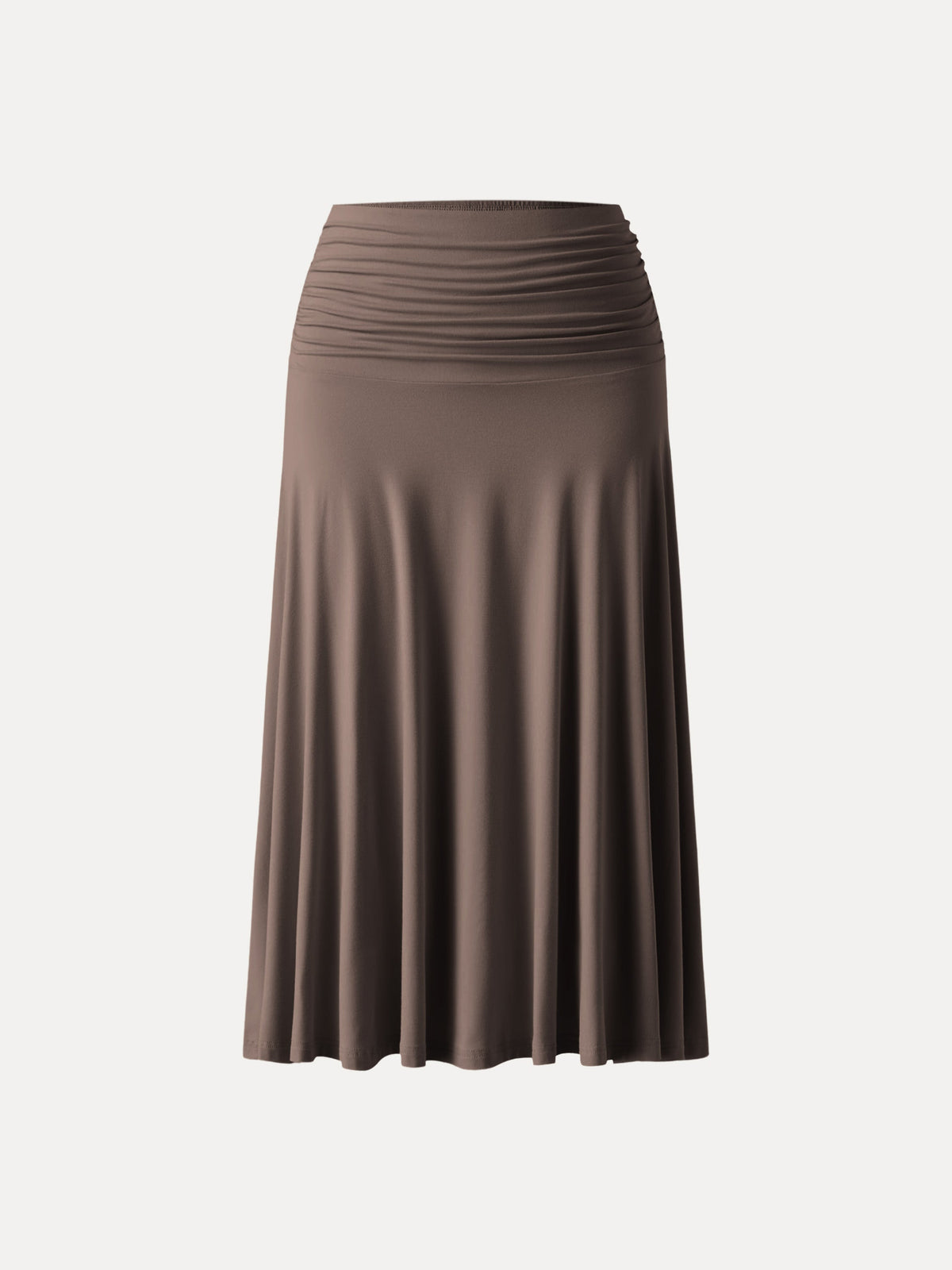 OGLmove Women's Flowy Side Ruched A-Line Midi Skirt