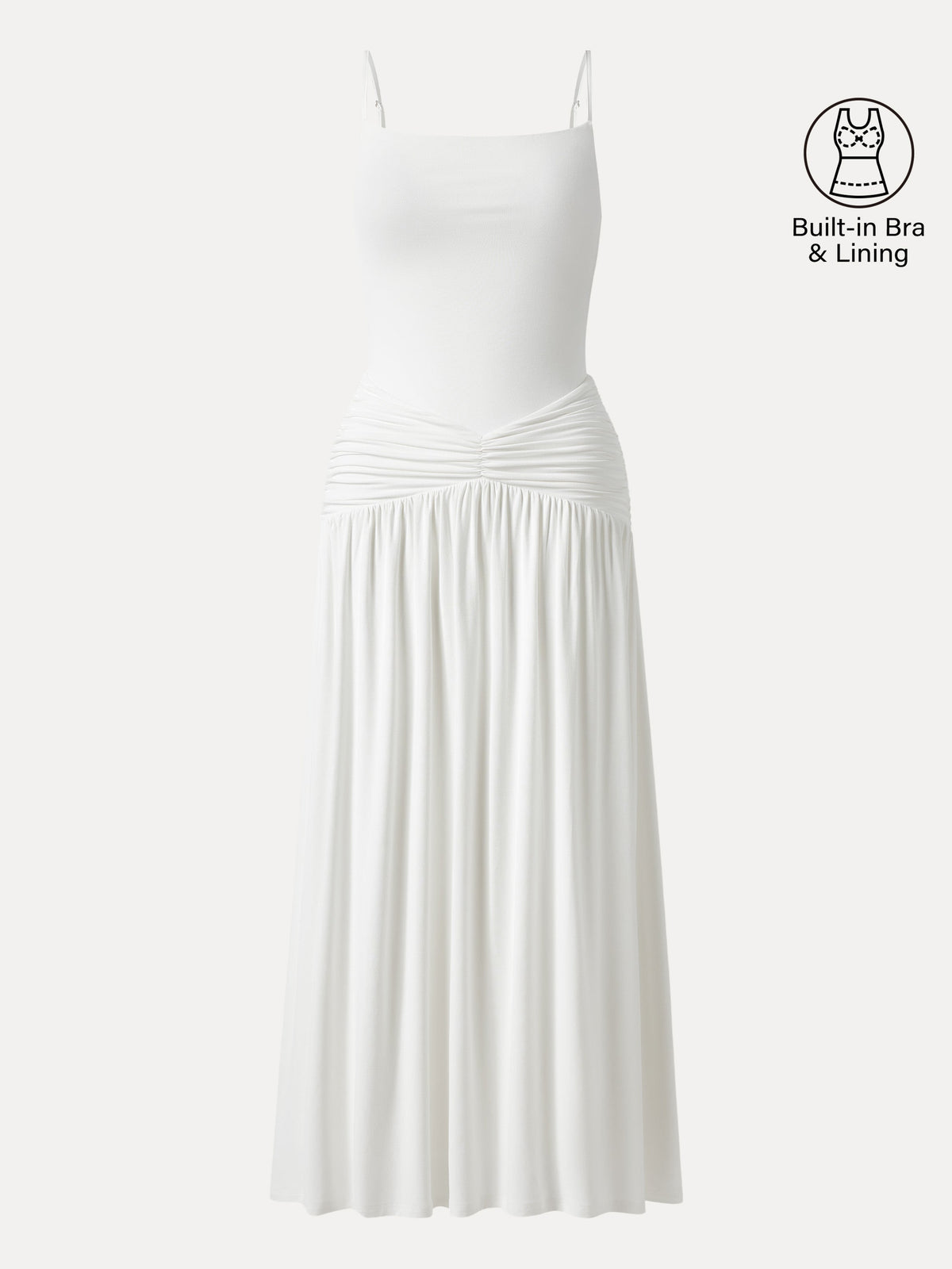 OGLmove Women's Not-See-Thru Spaghetti Maxi Bra Dress
