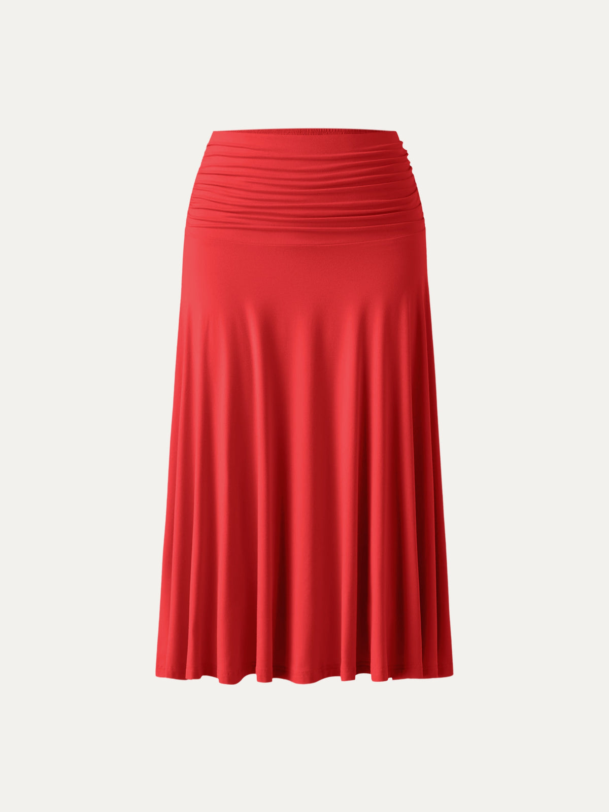 OGLmove Women's Side Ruched A-Line Midi Skirt