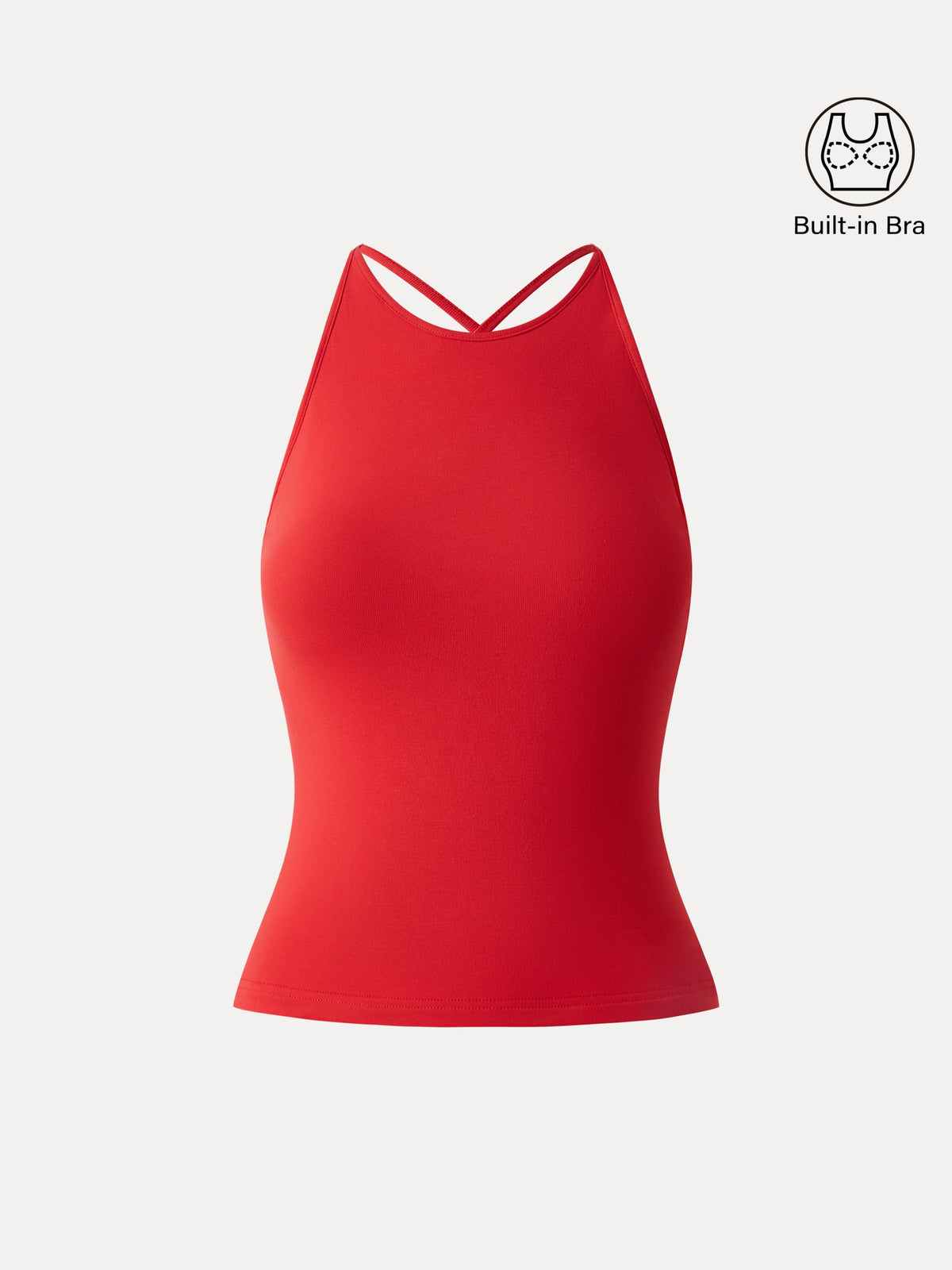 OGLmove Women's Round Neck Cross-Back Bandless Bra Top