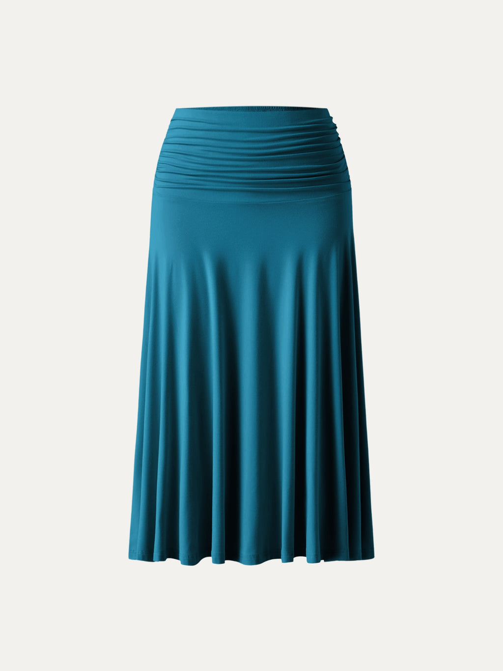 OGLmove Women's Flowy Side Ruched A-Line Midi Skirt