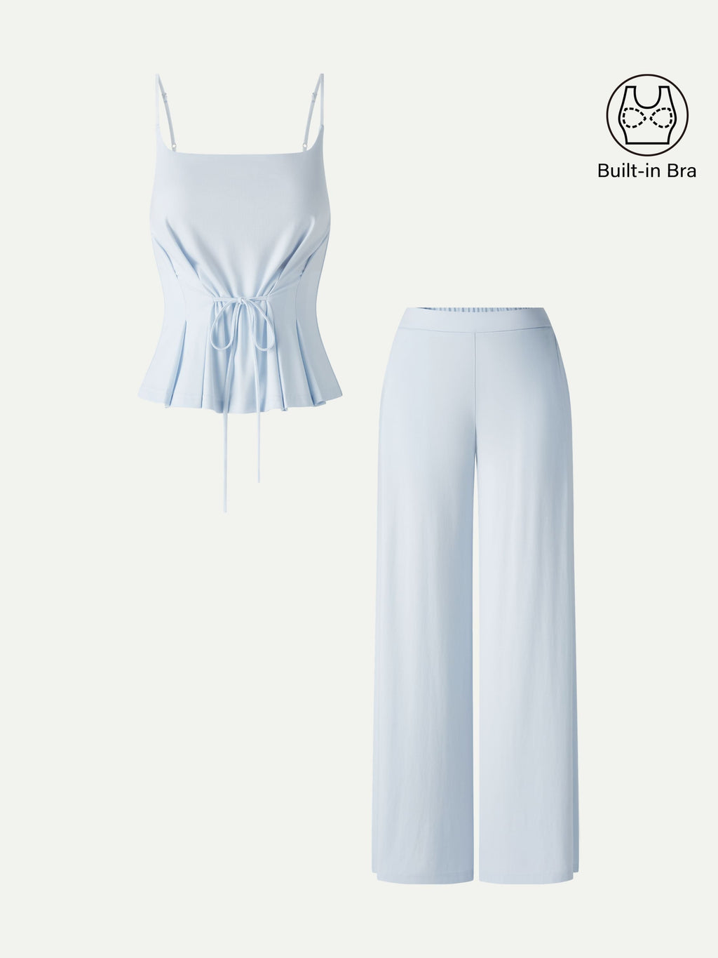 OGLmove Women's Spaghetti Bra Top & Wide Leg Pants Set