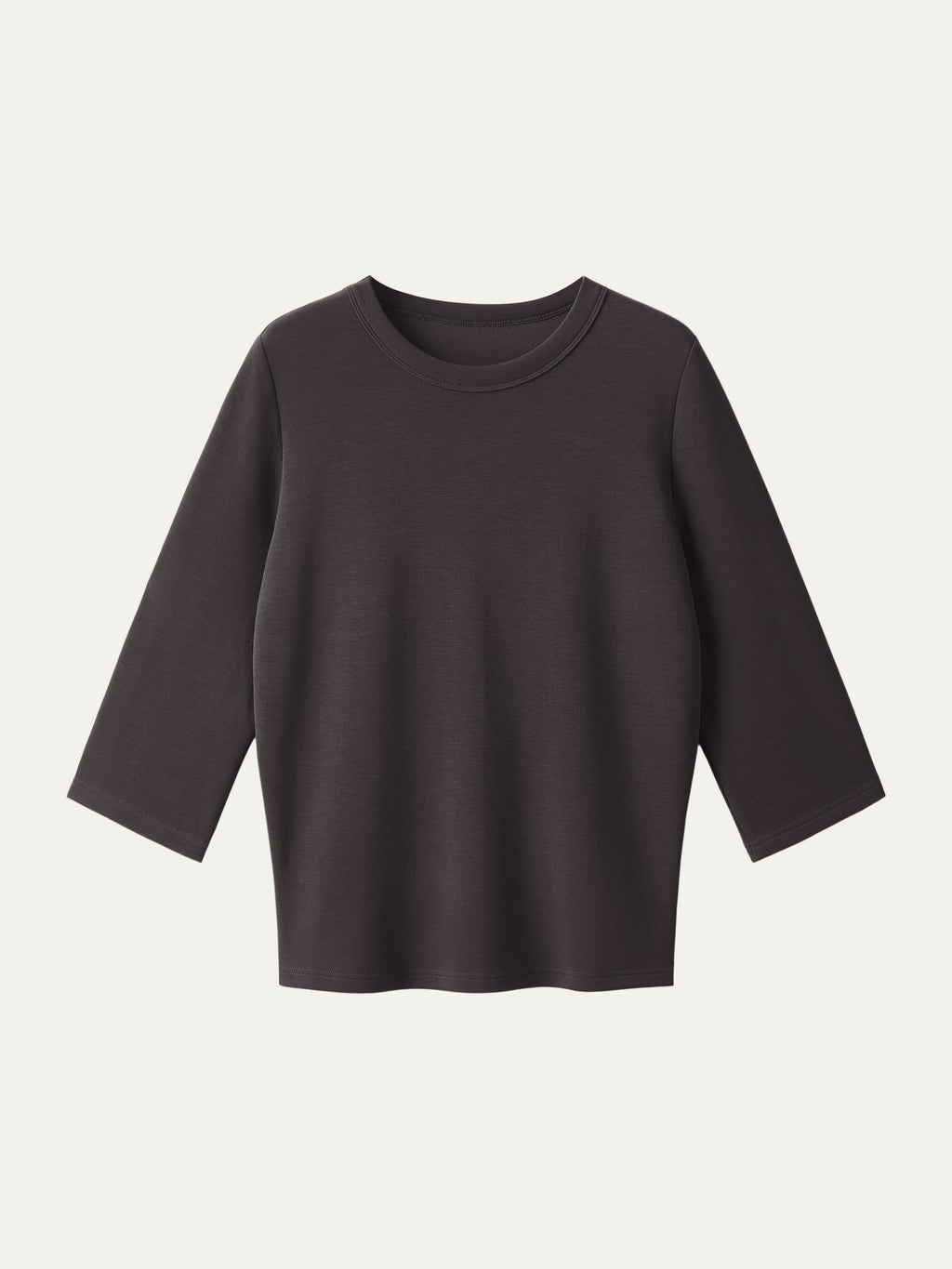 OGLmove Women's Sandwashed Spacer Crewneck 3/4 Sleeve Top