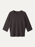 OGLmove Women's Sandwashed Spacer Crewneck 3/4 Sleeve Top