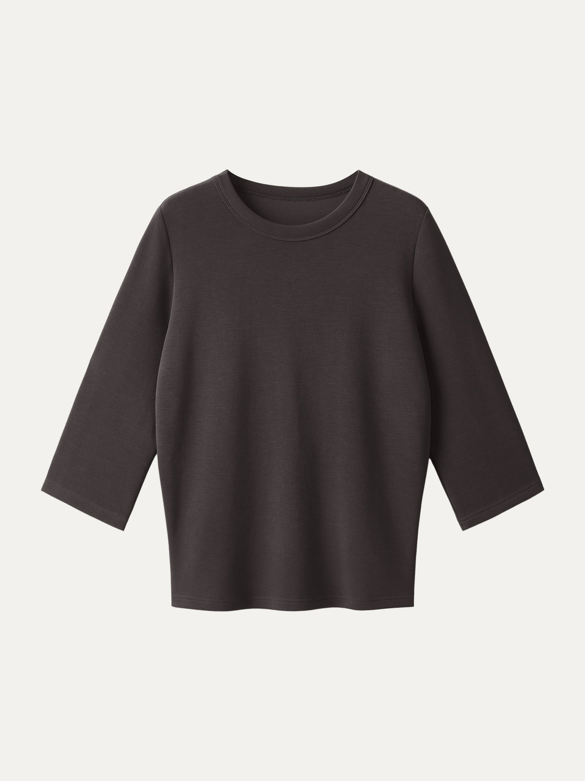OGLmove Women's Sandwashed Spacer Crewneck 3/4 Sleeve Top
