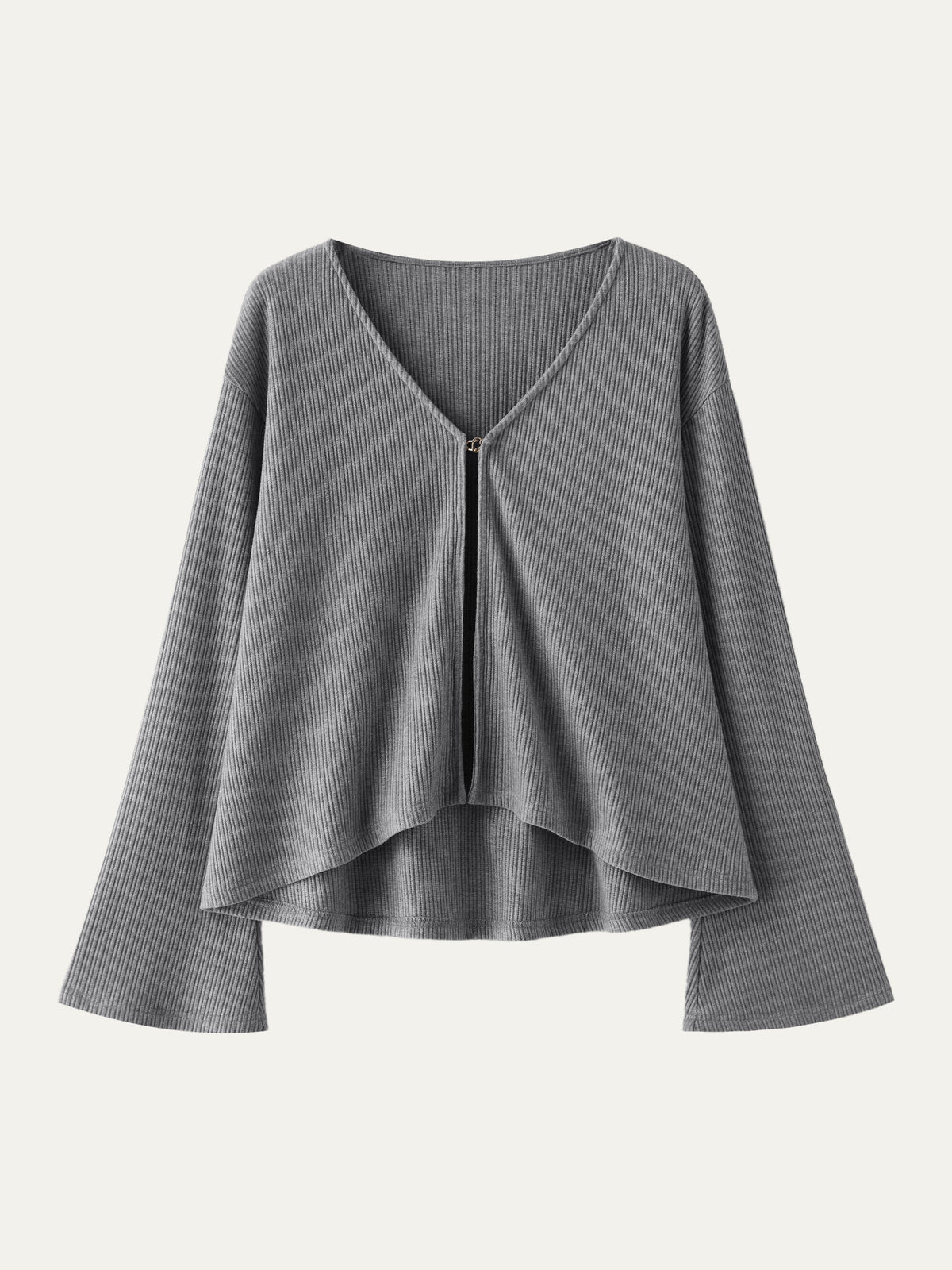 OGLmove Women's V-Neck Flare Long Sleeve Cardigan