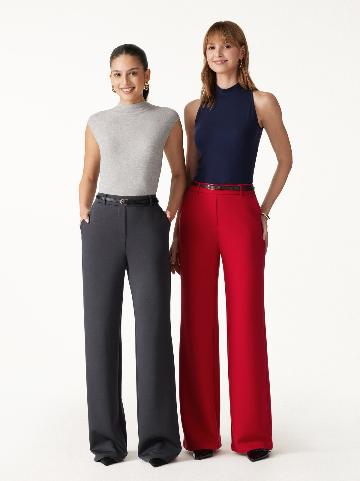 OGLmove Women's TravelEase Lyocell Spacer High-Rise Wide Leg Pants with Pockets