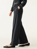OGLmove Non-Itchy Wool Blend Drapey Wide Leg Pull-on Pants with Pockets