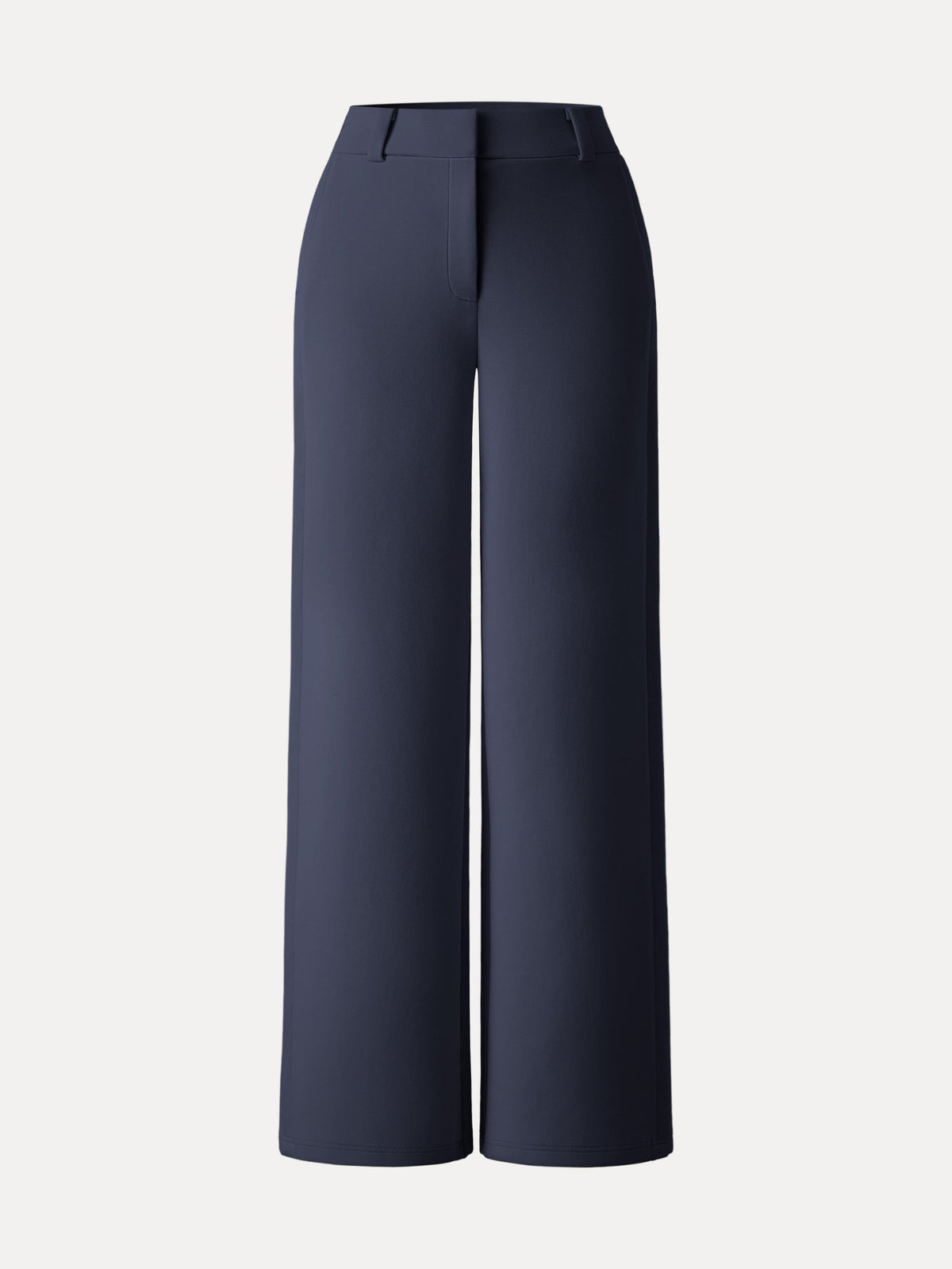 OGLmove Women's Stretchy Mid Rise Fly-Front Wide Leg Trouser