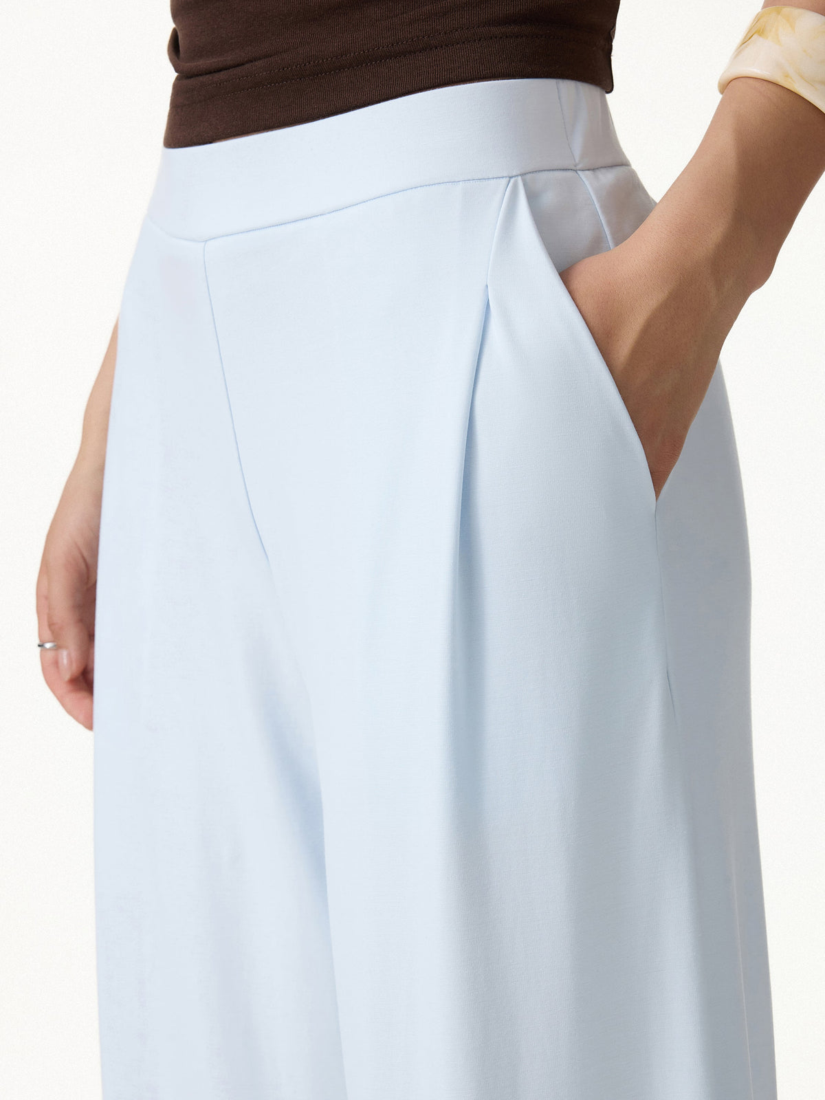 OGLmove CoolTouch Ponte Mid Rise Wide Leg Pants with Pockets